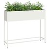 vidaXL Vaso da Giardino Rialzato Bianco 100 x 26 x 82 cm Acciaio