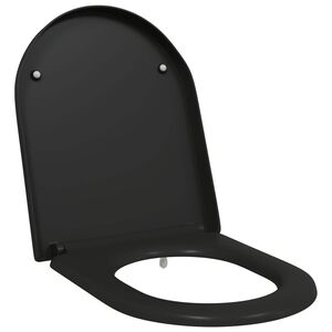 vidaXL Sedile del WC Nero 49 x 36 x 4 cm Duroplast