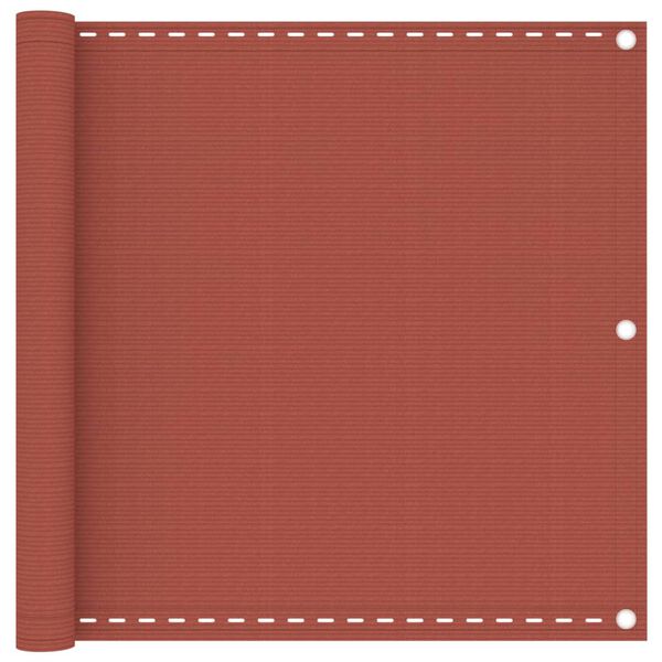 vidaXL Paravento da Balcone Terracotta 90x600 cm in HDPE