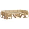 vidaXL Set di divani da esterno 10 pz Bianco e Beige Poliestere
