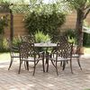 vidaXL Set da Pranzo per Giardino 7 pcs Bronzo Alluminio