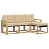 vidaXL Set di divani da esterno 4 pz Bianco e Beige