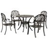 vidaXL Set da Pranzo da Giardino 5 pz Bronzo in Alluminio Pressofuso
