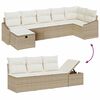 vidaXL Set Divano da Giardino con cuscino 8 pcs Beige Poly Rattan