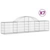 vidaXL Cesti Gabbioni ad Arco 7 pz 200x30x40/60 cm Ferro Zincato