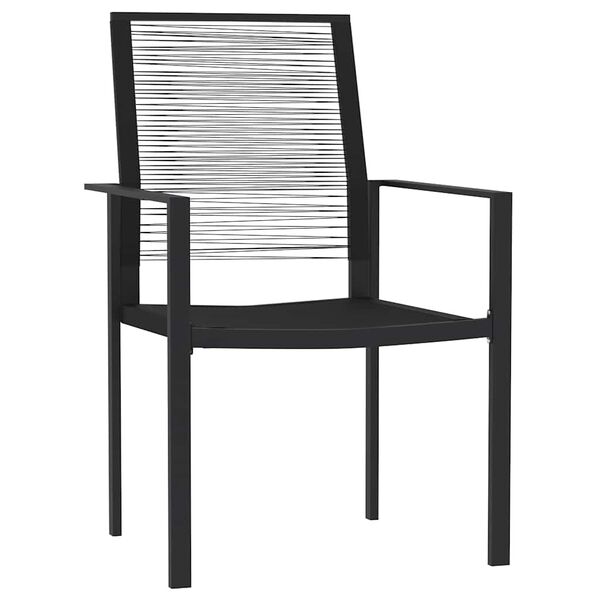 vidaXL Set Mobili da Pranzo per Giardino 3 pz Nero