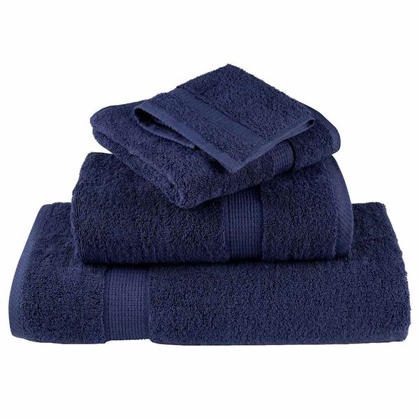 vidaXL Asciugamano per Ospiti SOLUND Blu navy Cotone