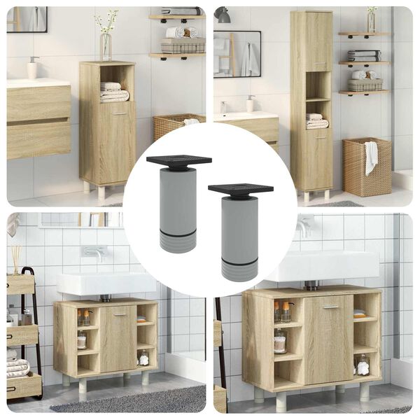 vidaXL Piedini per mobili Regolabile 2 pcs Bianco 64 x 64 x 100 mm PP