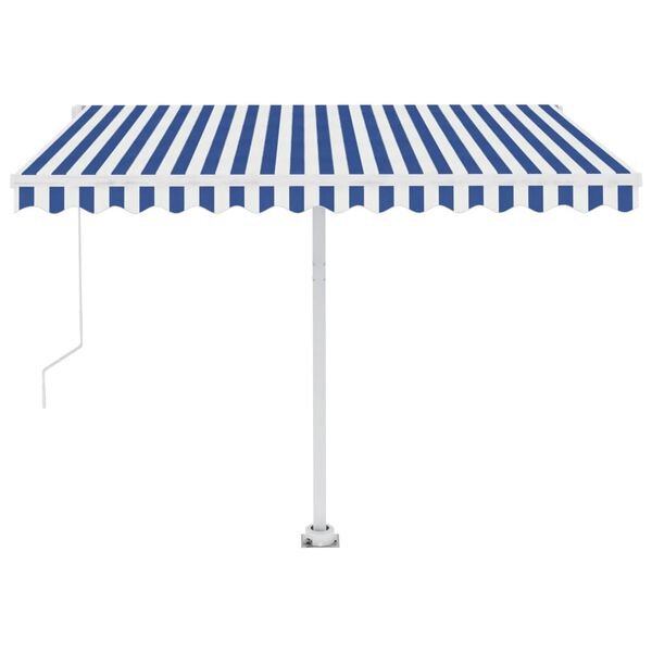 vidaXL Tenda da Sole Automatica Autoportante 300x250 cm Blu e Bianca