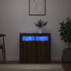 vidaXL Credenza con Luci LED Rovere Marrone 80x35x75 cm