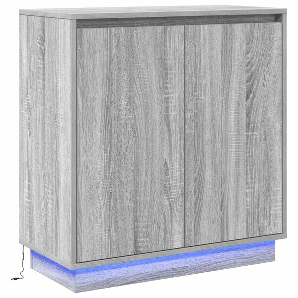 vidaXL Madia LED Grigio Sonoma 71 x 34,5 x 75 cm Legno multistrato
