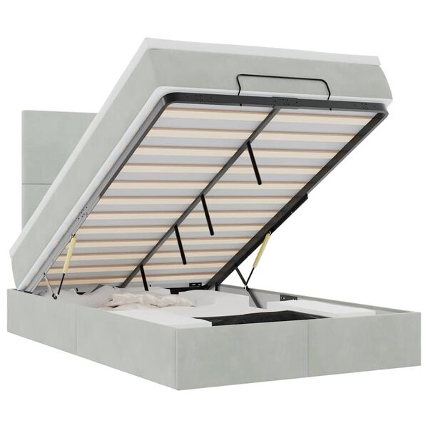 vidaXL Struttura Letto Pouf con Materassi 120x190 cm Velluto