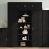 vidaXL Credenza Nera 70x41x185 cm in Legno Multistrato