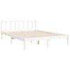 vidaXL Giroletto con Testiera Bianco Small Double Legno Massello