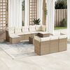 vidaXL Set Divani da Giardino 11 pz con Cuscini Beige in Polyrattan
