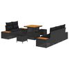 vidaXL Set Divano da Giardino con cuscino 8 pcs Nero