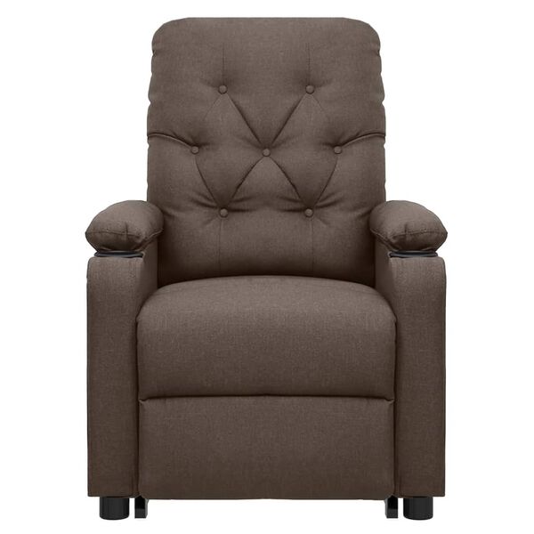 vidaXL Poltrona Alzapersona Massaggiante Marrone Tessuto