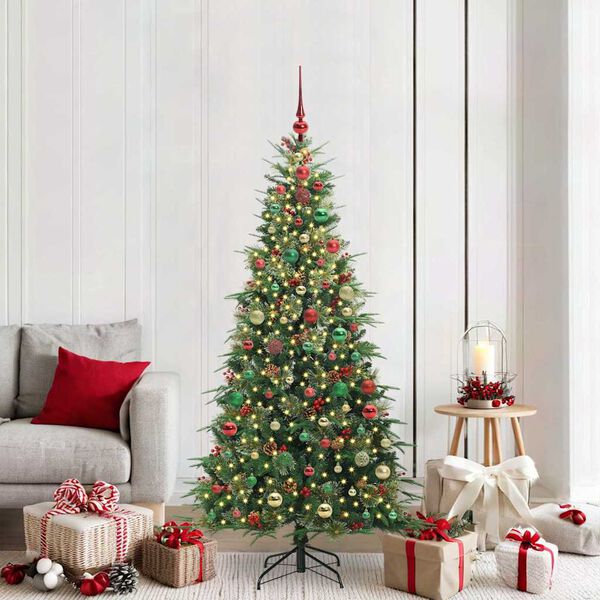 vidaXL Albero di Natale Artificiale con Rami Pieghevoli Verde 180 cm