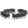 vidaXL Set Divano da Giardino 12 pcs Nero Metallo