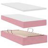 vidaXL Letto con contenitore e LED con led Rosa 90 x 200 cm Velluto