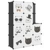 vidaXL Scaffale Portaoggetti per Bambini con 10 Cubi Neri in PP