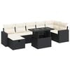 vidaXL Set Divani da Giardino con Cuscini 8 pz Nero in Polyrattan