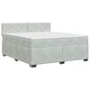 vidaXL Letto box spring con materasso Grigio Chiaro 140 x 200 cm