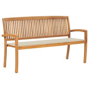 vidaXL Panchina da Giardino Impilabile con Cuscino 159cm Teak Massello