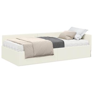 vidaXL Struttura Letto Angolare con Materasso 2 pz Crema 80 x 200 cm
