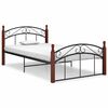vidaXL Giroletto Nero in Metallo e Legno Massello di Rovere 120x200 cm