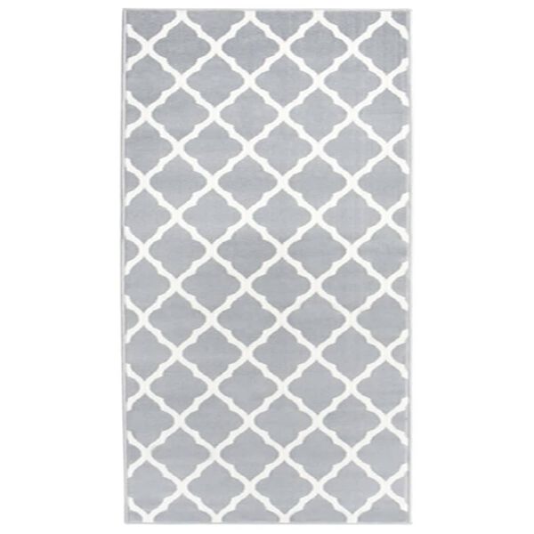vidaXL Tappeto Lungo in BCF Bianco e Grigio 100x200 cm