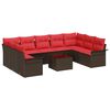vidaXL Set Divano da Giardino con cuscino 10 pcs Marrone polyrattan