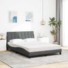 vidaXL Letto con Materasso Hanko Grigio Scuro 140x200cm Tessuto