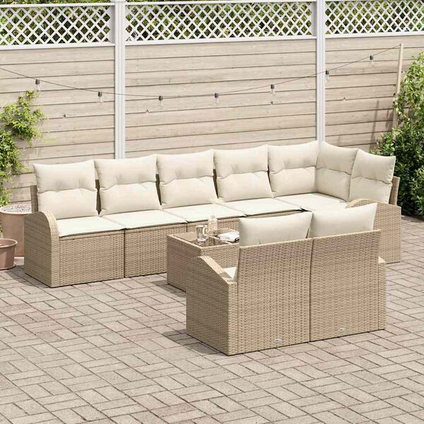 vidaXL Set Divano da Giardino 9 pcs polyrattan