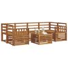 vidaXL Set divani 7 pcs Naturale Legno di Acacia Massello