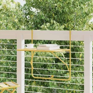 vidaXL Tavolo da Balcone Oro 60x40 cm in Acciaio