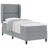 vidaXL Letto a molle con materasso Grigio chiaro 80 x 200 cm Tessuto