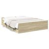 vidaXL Giroletto Cassetti Rovere Sonoma 160x200 cm Legno Multistrato