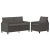 vidaXL Set di divani 2 pcs Grigio Scuro Tessuto