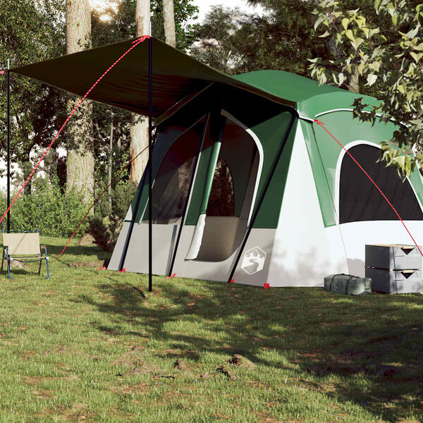 vidaXL Tenda da Campeggio a Cabina per 5 Persone Verde Impermeabile