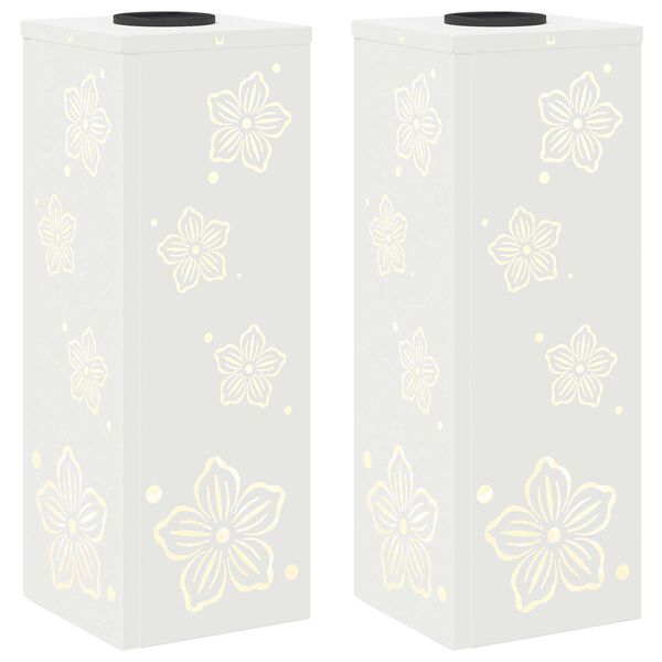 vidaXL Faro LED solare per sentieri 2 pcs Bianco