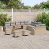 vidaXL Set Divano da Giardino con cuscino 14 pcs Beige Poly Rattan