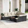 vidaXL Set Divano da Giardino con cuscino 9 pcs Nero polyrattan