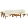 vidaXL 8 pz Legno massiccio di acacia e corda Naturale