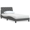 vidaXL Letto con Materasso Grigio Scuro 100x200 cm in Tessuto