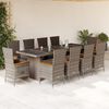 vidaXL Set da Pranzo da Giardino 11pz con Cuscini in Polyrattan Grigio