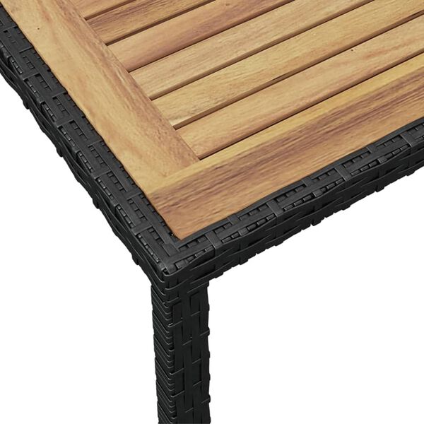 vidaXL Tavolo da Giardino Nero e Marrone 123x60x74 cm Acacia Massello