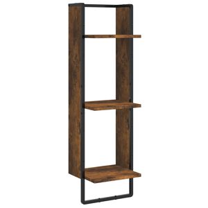 vidaXL Scaffale a Parete 3 Ripiani Rovere Fumo 30x25x100cm Multistrato
