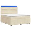 vidaXL Letto Box Spring LED con Materasso Crema 140 x 190 cm Tessuto