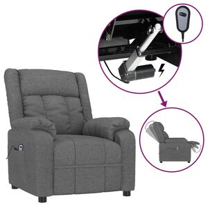 vidaXL Poltrona Elettrica Reclinabile Grigio Scuro in Tessuto